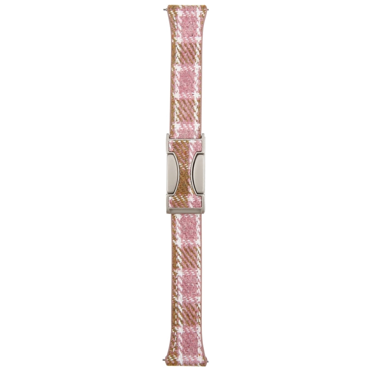 20mm Universal Slim Magnetic Buckle Napped Fabric Leather Watch Band(Pink)
