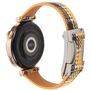 20mm Universal Slim Magnetic Buckle Napped Fabric Leather Watch Band(Yellow)