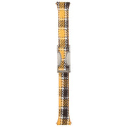 20mm Universal Slim Magnetic Buckle Napped Fabric Leather Watch Band(Yellow)