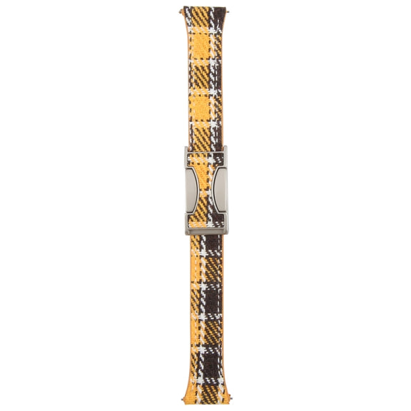 20mm Universal Slim Magnetic Buckle Napped Fabric Leather Watch Band(Yellow)