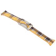 20mm Universal Slim Magnetic Buckle Napped Fabric Leather Watch Band(Yellow)