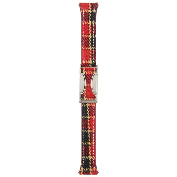 20mm Universal Slim Magnetic Buckle Napped Fabric Leather Watch Band(Red)