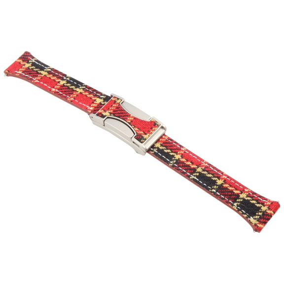 20mm Universal Slim Magnetic Buckle Napped Fabric Leather Watch Band(Red)