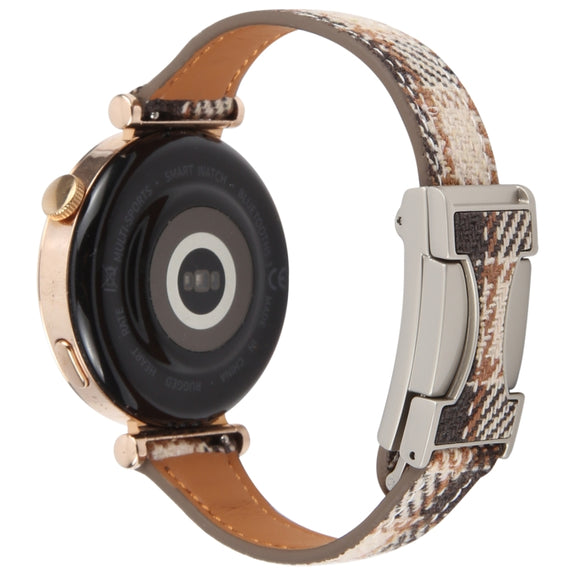 20mm Universal Slim Magnetic Buckle Napped Fabric Leather Watch Band(Brown)