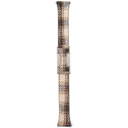 20mm Universal Slim Magnetic Buckle Napped Fabric Leather Watch Band(Brown)