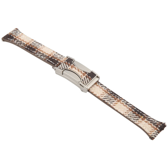20mm Universal Slim Magnetic Buckle Napped Fabric Leather Watch Band(Brown)