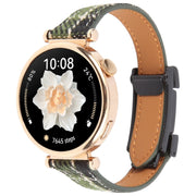 22mm Universal Slim Magnetic Buckle Napped Fabric Leather Watch Band(Green)