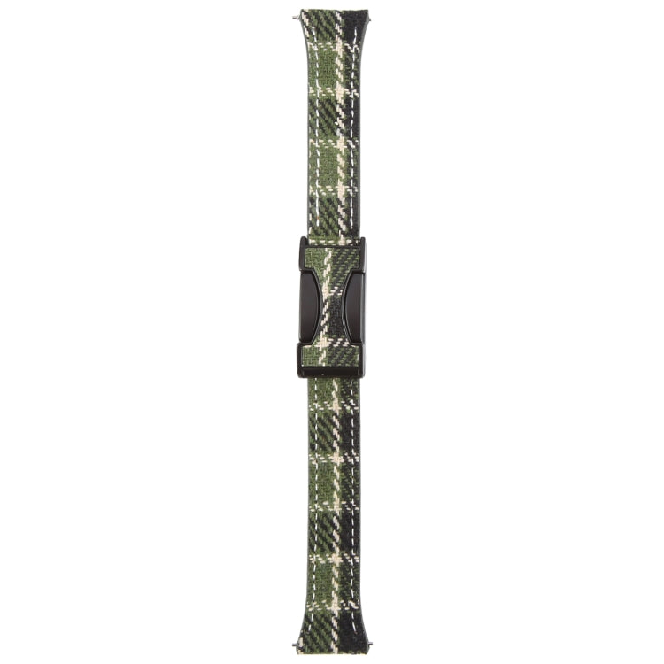 22mm Universal Slim Magnetic Buckle Napped Fabric Leather Watch Band(Green)