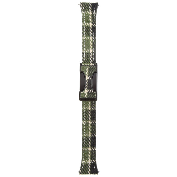 22mm Universal Slim Magnetic Buckle Napped Fabric Leather Watch Band(Green)