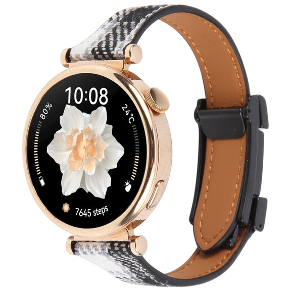 22mm Universal Slim Magnetic Buckle Napped Fabric Leather Watch Band(Grey)