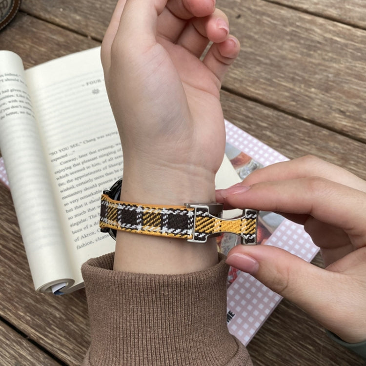 18mm Universal Slim Magnetic Buckle Napped Fabric Leather Watch Band(Brown) - free shipping - PMc TechLife - Order now!