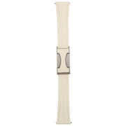 18mm Universal Slim Magnetic Buckle Genuine Leather Watch Band(Plain Weave Beige)