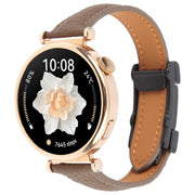 20mm Universal Slim Magnetic Buckle Genuine Leather Watch Band(Dark Brown)
