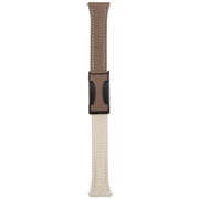 20mm Universal Slim Magnetic Buckle Genuine Leather Watch Band(Dark Brown Light Grey)