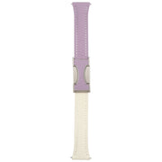 20mm Universal Slim Magnetic Buckle Genuine Leather Watch Band(Purple Beige)