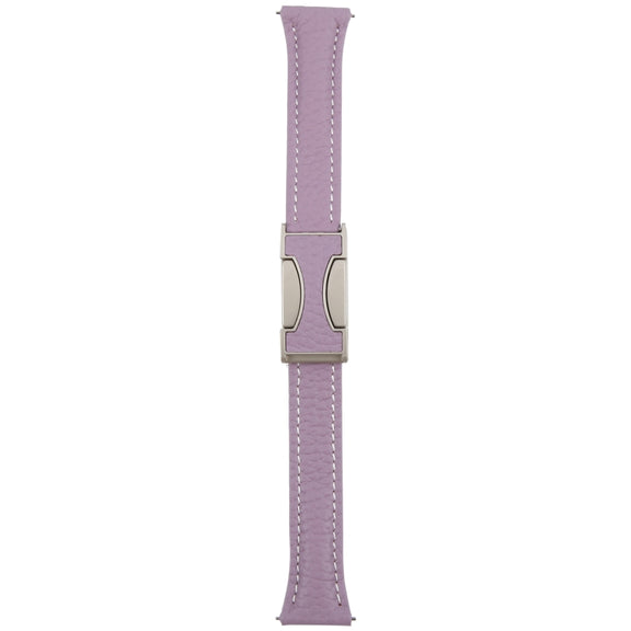 20mm Universal Slim Magnetic Buckle Genuine Leather Watch Band(Purple)