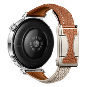 20mm Universal Slim Magnetic Buckle Genuine Leather Watch Band(Brown Light Grey)