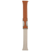 20mm Universal Slim Magnetic Buckle Genuine Leather Watch Band(Brown Light Grey)