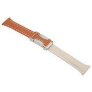 20mm Universal Slim Magnetic Buckle Genuine Leather Watch Band(Brown Light Grey)