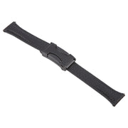 22mm Universal Slim Magnetic Buckle Genuine Leather Watch Band(Black)