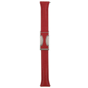 22mm Universal Slim Magnetic Buckle Genuine Leather Watch Band(Red)
