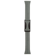 22mm Universal Slim Magnetic Buckle Genuine Leather Watch Band(Dark Green)