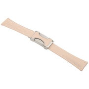 22mm Universal Slim Magnetic Buckle Genuine Leather Watch Band(Plain Weave Apricot)