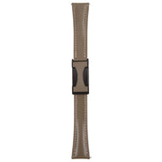 22mm Universal Slim Magnetic Buckle Genuine Leather Watch Band(Plain Weave Dark Grey)