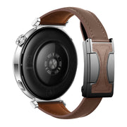 22mm Universal Slim Magnetic Buckle Genuine Leather Watch Band(Plain Weave Dark Coffee)
