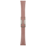 22mm Universal Slim Magnetic Buckle Genuine Leather Watch Band(Plain Weave Smoky Purple)