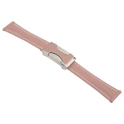 22mm Universal Slim Magnetic Buckle Genuine Leather Watch Band(Plain Weave Smoky Purple)