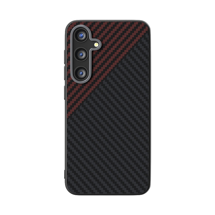 For Samsung Galaxy S25 5G / S24 5G ABEEL C Carbon Fiber Series 6D Micro Relief MagSafe Phone Case(Black Red)