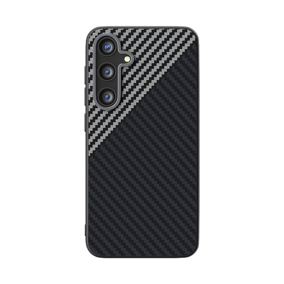 For Samsung Galaxy S25 5G / S24 5G ABEEL C Carbon Fiber Series 6D Micro Relief MagSafe Phone Case(Black Grey)