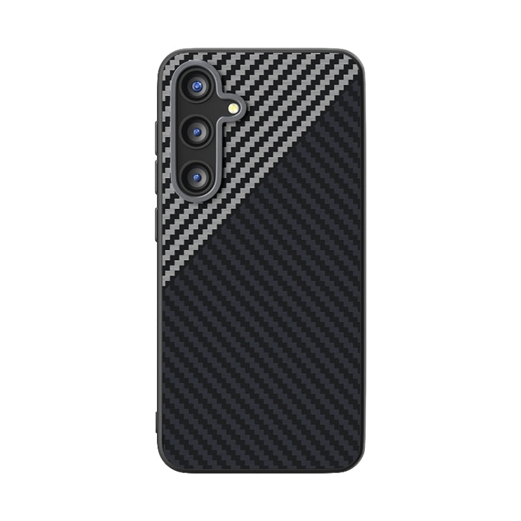 For Samsung Galaxy S25 5G / S24 5G ABEEL C Carbon Fiber Series 6D Micro Relief MagSafe Phone Case(Black Grey)