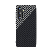 For Samsung Galaxy S25+ 5G / S24+ 5G ABEEL C Carbon Fiber Series 6D Micro Relief MagSafe Phone Case(Black Grey)
