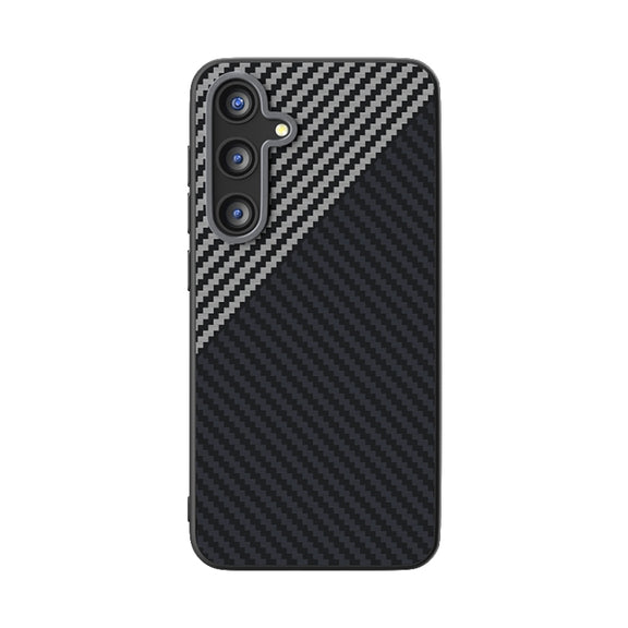 For Samsung Galaxy S25+ 5G / S24+ 5G ABEEL C Carbon Fiber Series 6D Micro Relief MagSafe Phone Case(Black Grey)