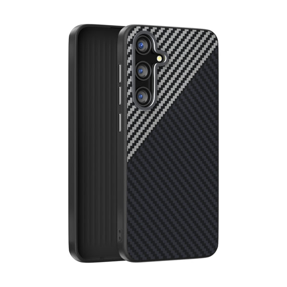 For Samsung Galaxy S25+ 5G / S24+ 5G ABEEL C Carbon Fiber Series 6D Micro Relief MagSafe Phone Case(Black Grey)