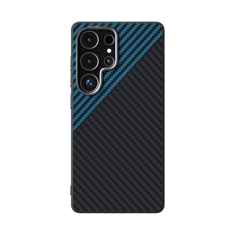 For Samsung Galaxy S25 Ultra 5G ABEEL C Carbon Fiber Series 6D Micro Relief MagSafe Phone Case(Black Blue) - Galaxy S25 Ultra 5G Cases by PMC TechLife | Online Shopping South Africa | PMC TechLife | Buy Now Pay Later Mobicred