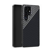 For Samsung Galaxy S25 Ultra 5G ABEEL C Carbon Fiber Series 6D Micro Relief MagSafe Phone Case(Black Grey)