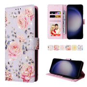 For Samsung Galaxy S25 5G Bronzing Painting RFID Leather Phone Case(Pastoral Rose)