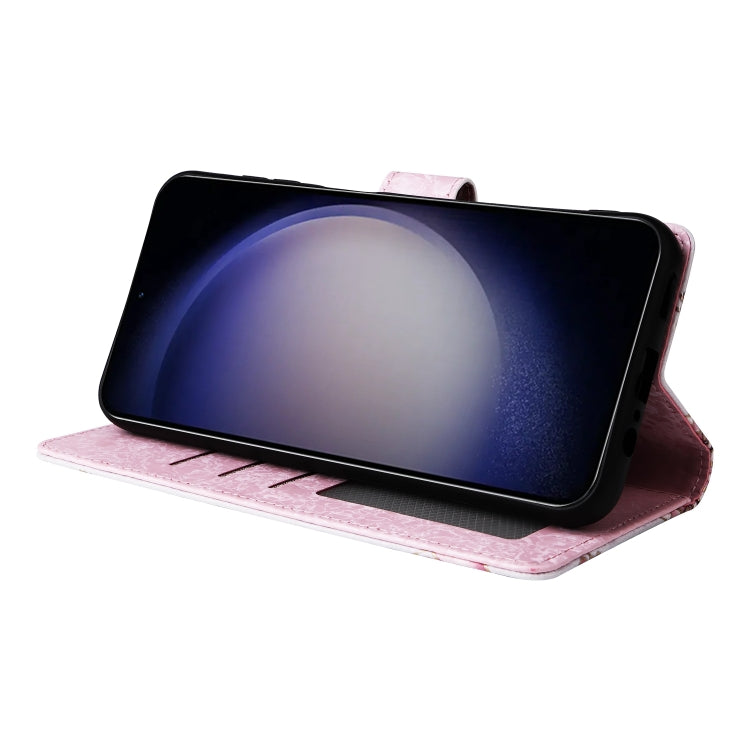 For Samsung Galaxy S25 5G Bronzing Painting RFID Leather Phone Case(Pastoral Rose)