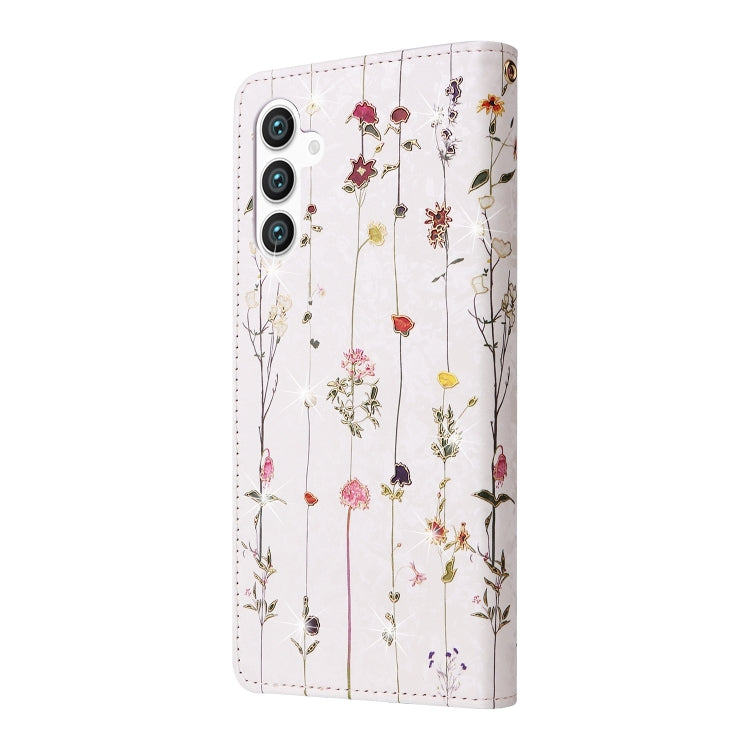 For Samsung Galaxy S25 5G Bronzing Painting RFID Leather Phone Case(Flowers World) - Galaxy S25 5G Cases by PMC Jewellery | Online Shopping South Africa | PMC Jewellery | Buy Now Pay Later Mobicred