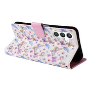 For Samsung Galaxy S25 5G Bronzing Painting RFID Leather Phone Case(Pansies)