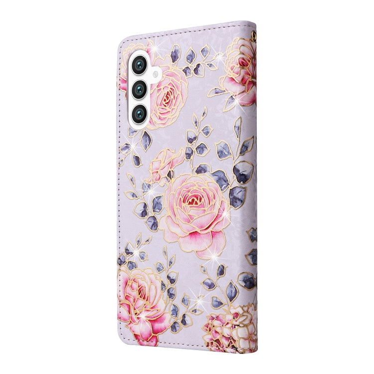 For Samsung Galaxy S25+ 5G Bronzing Painting RFID Leather Phone Case(Pastoral Rose) - Galaxy S25+ 5G Cases by PMC Jewellery | Online Shopping South Africa | PMC Jewellery | Buy Now Pay Later Mobicred