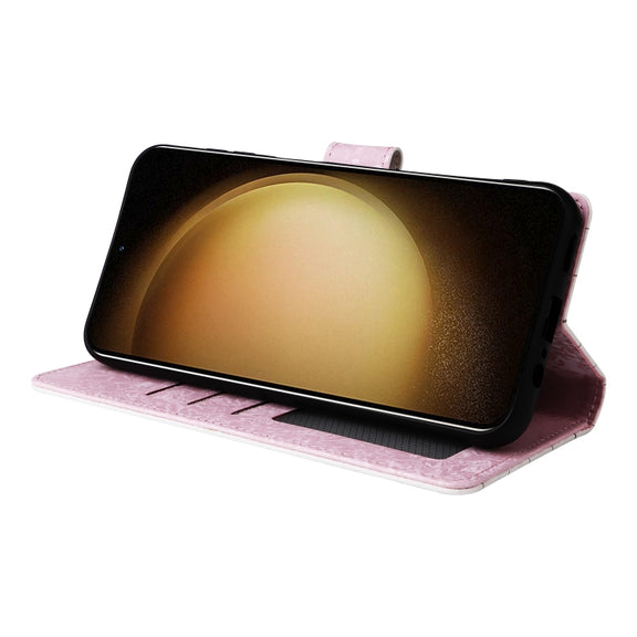 For Samsung Galaxy S25+ 5G Bronzing Painting RFID Leather Phone Case(Flowers World)