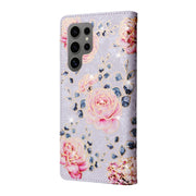 For Samsung Galaxy S25 Ultra 5G Bronzing Painting RFID Leather Phone Case(Pastoral Rose)