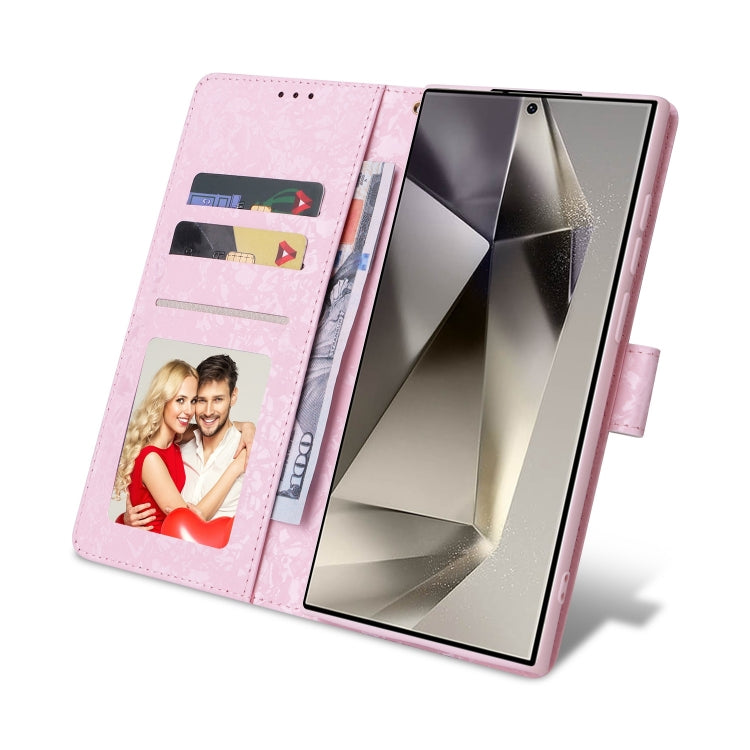 For Samsung Galaxy S25 Ultra 5G Bronzing Painting RFID Leather Phone Case(Flowers World)