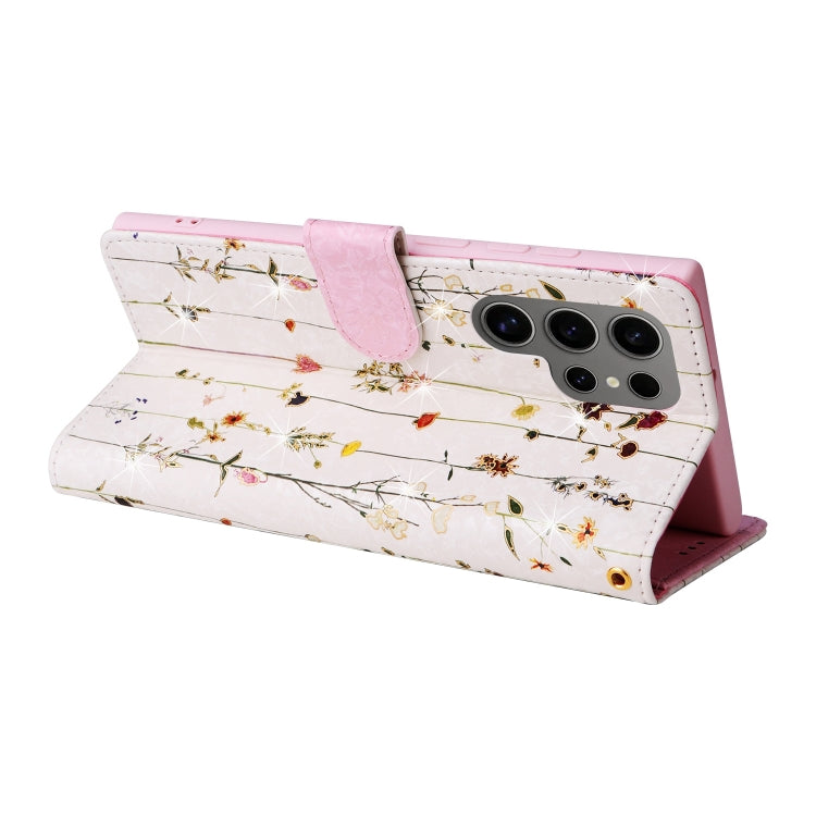For Samsung Galaxy S25 Ultra 5G Bronzing Painting RFID Leather Phone Case(Flowers World)