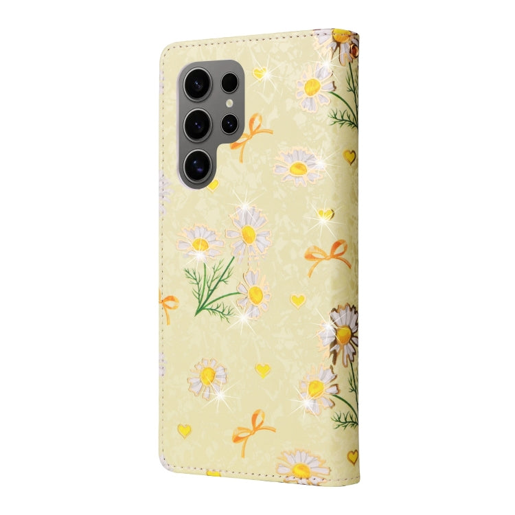 For Samsung Galaxy S25 Ultra 5G Bronzing Painting RFID Leather Phone Case(Yellow Daisy) - Galaxy S25 Ultra 5G Cases by PMC Jewellery | Online Shopping South Africa | PMC Jewellery | Buy Now Pay Later Mobicred