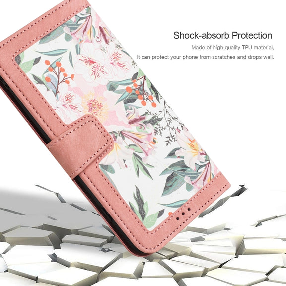 For Samsung Galaxy S25+ 5G Floral Pattern Leather Phone Case with Lanyard(Pink)